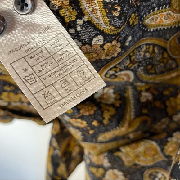 CONSEQUENCE Western paisley button down shirt Mens size M - Picture 5 of 9